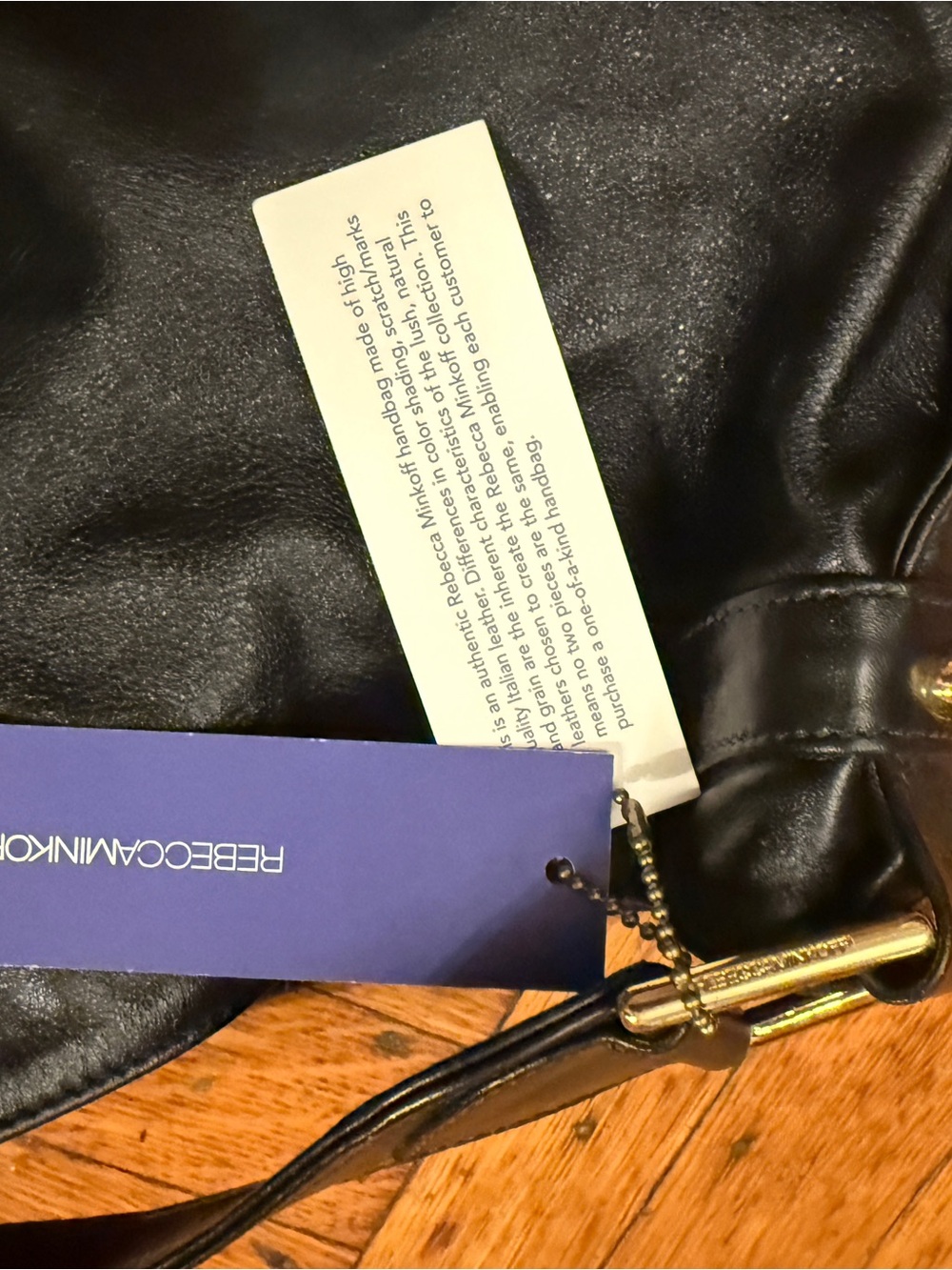 Rebecca Minkoff Black Leather Hobo Shoulder Bag with Gold Hardware - Picture 5 of 9